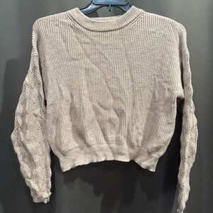 Poof! Apparel Beige Knit Top Size S